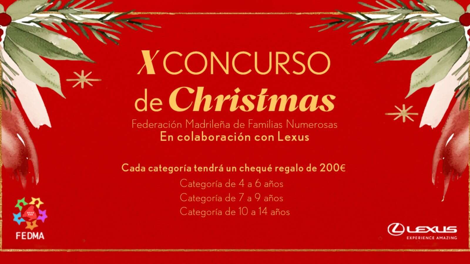 La Federación Madrileña de Familias Numerosas lanza el X Concurso de Christmas