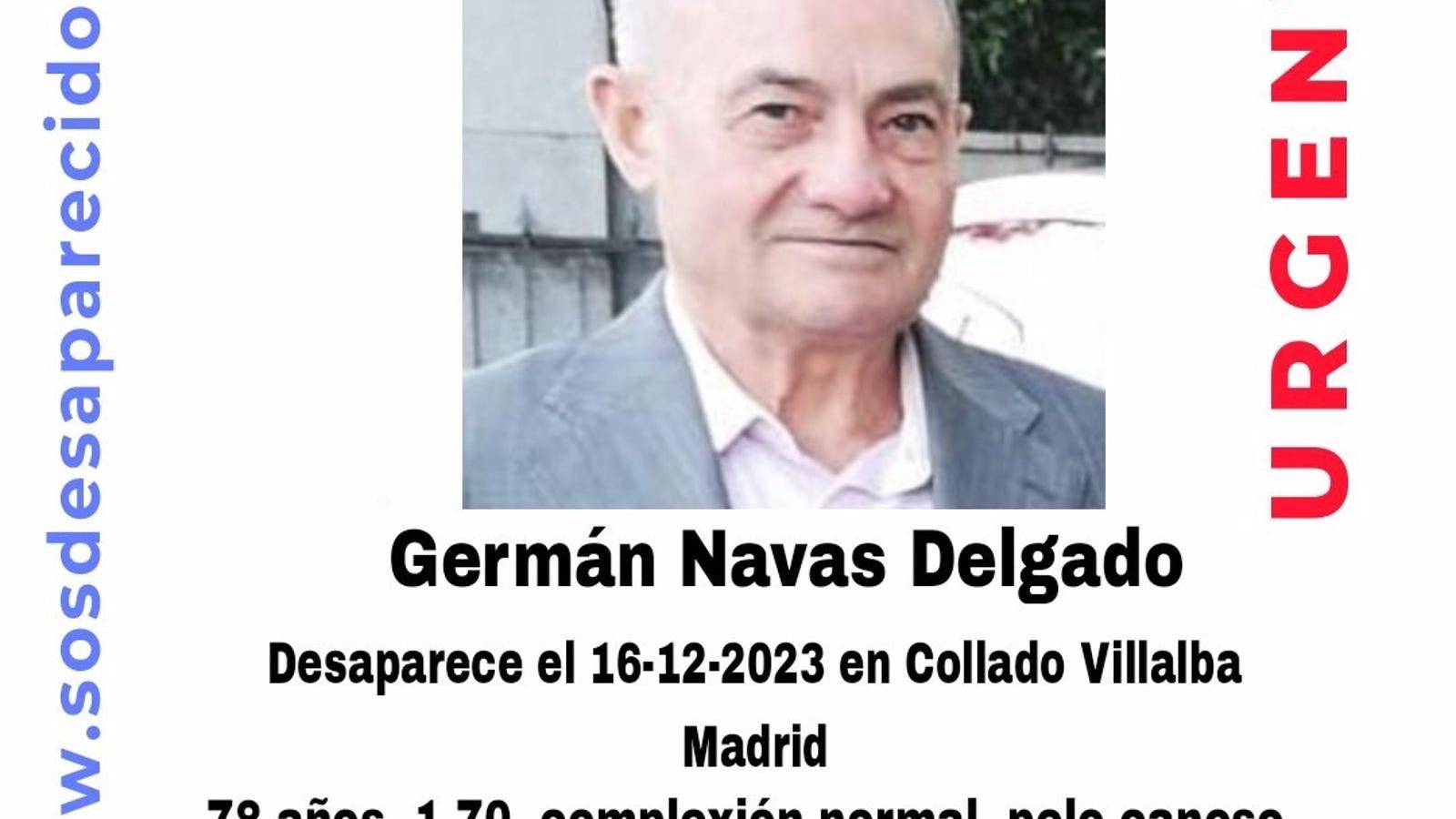 Buscan al hombre de 78 años desaparecido en Collado Villalba este sábado