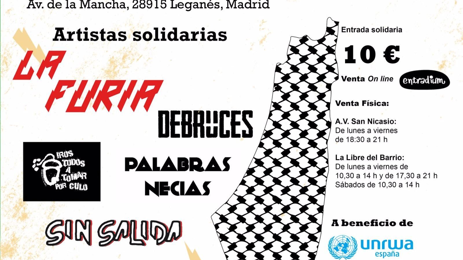 Organizaciones de Leganés organizan un festival de música para recaudar fondos para la UNRWA