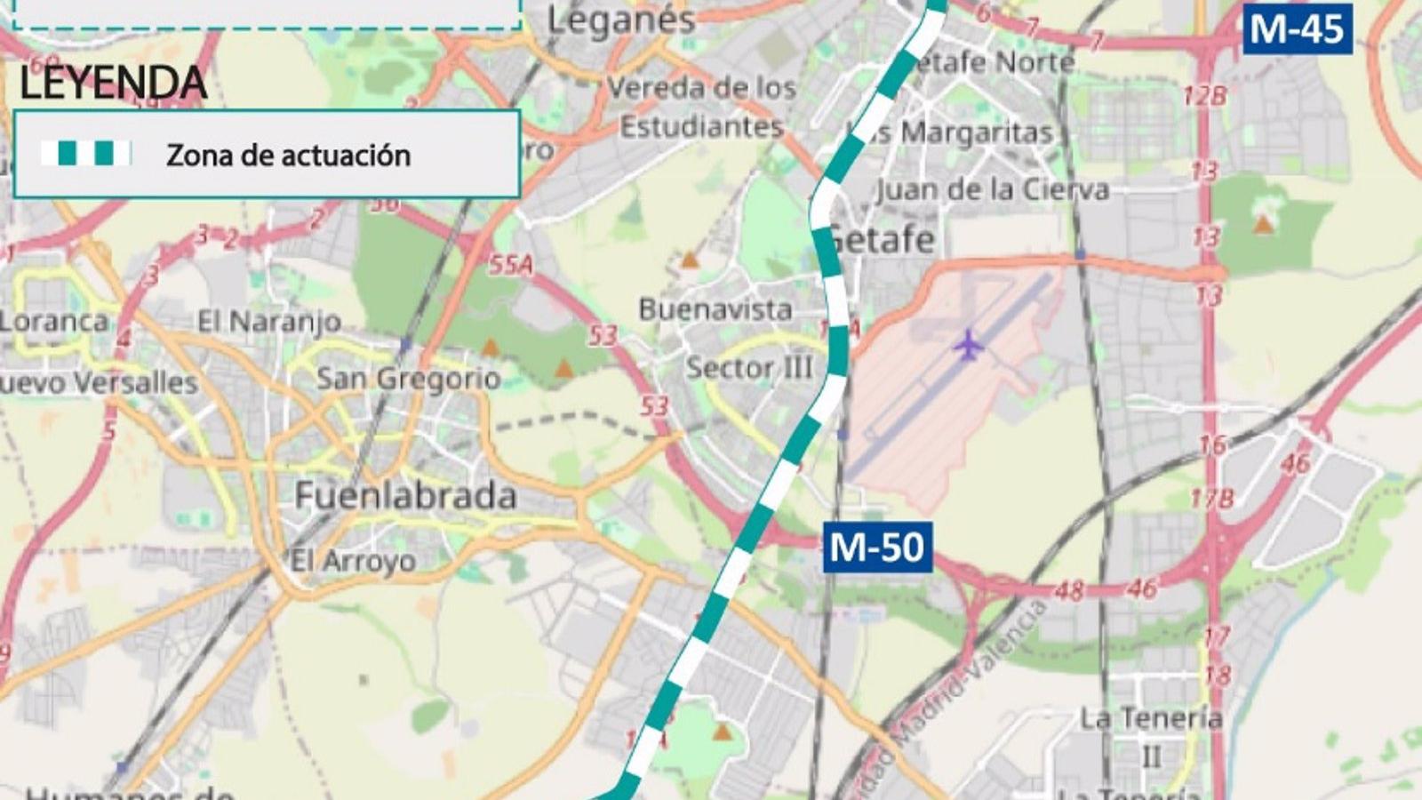 Aprobado el proyecto de trazado para mitigar el ruido de las A-42 entre Madrid y Parla