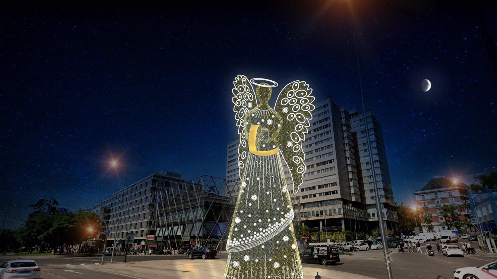 Un gran ángel con 36.400 puntos de luz presidirá la plaza de Colón en Navidad