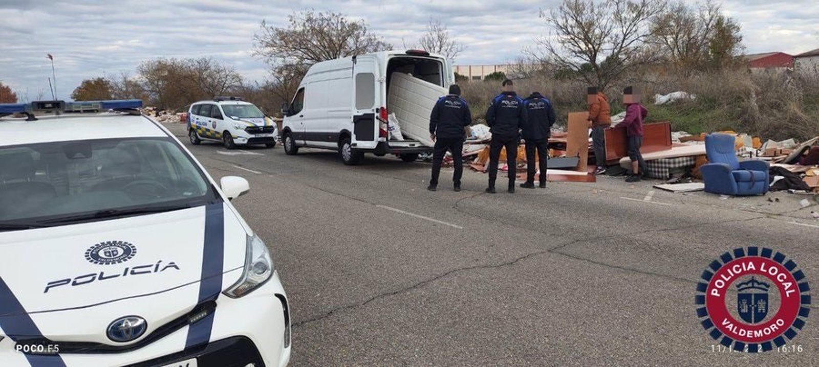 Detenidos tres individuos por vertidos en Valdemoro y uno por conducir con exceso de alcohol