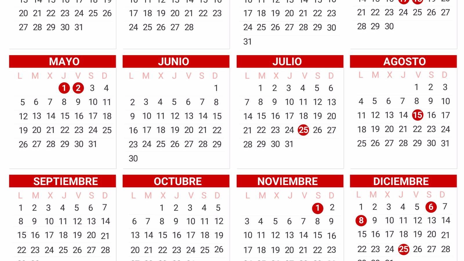 Calendario festivo de Madrid 2025: regresa el día de Santiago