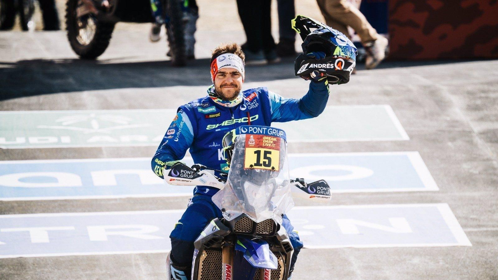 El piloto español Lorenzo Santolino gana la tercera etapa del Dakar en motos