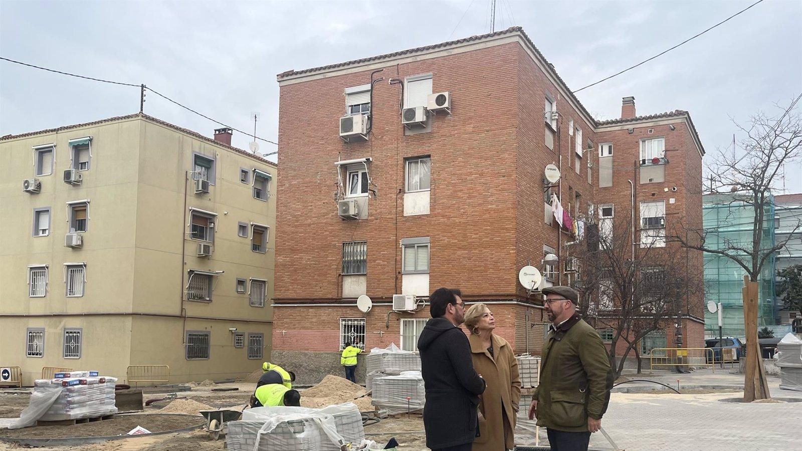 Las obras de la plaza de Milmarcos de Vallecas estarán terminadas antes de primavera