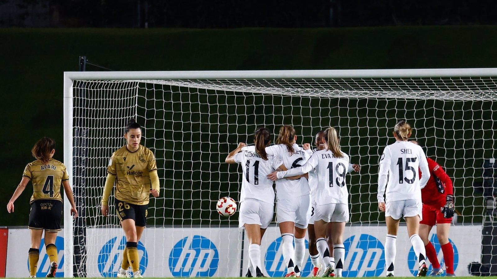 El Real Madrid avanza a semifinales de Copa de la Reina tras vencer 3-1 a la Real Sociedad