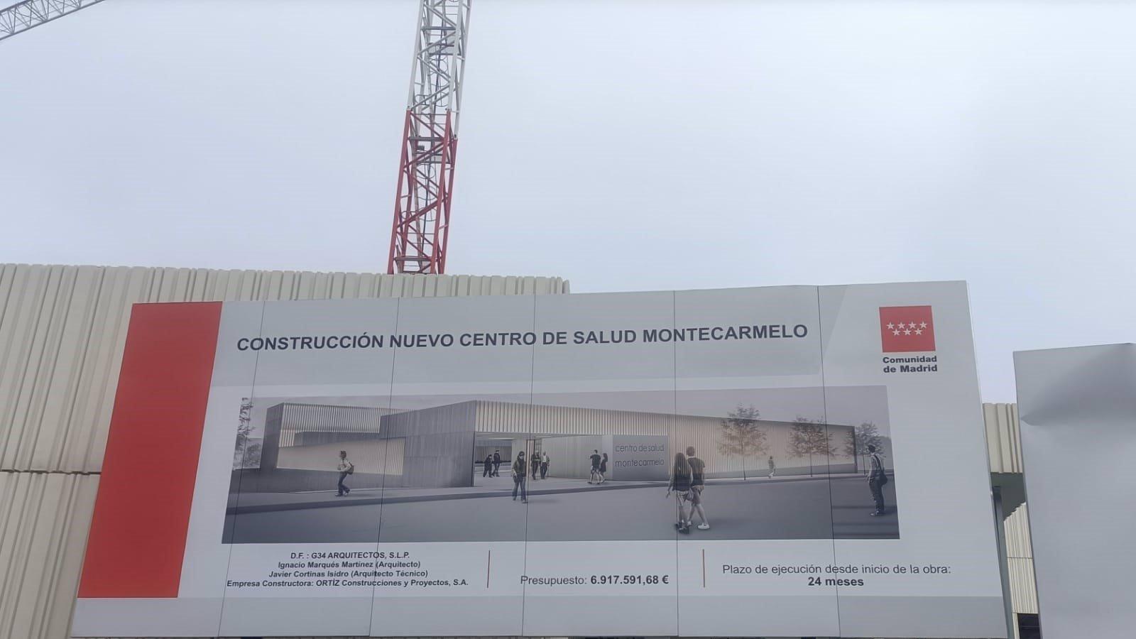 La Comunidad de Madrid concluirá en mayo el nuevo Centro de Salud de Montecarmelo