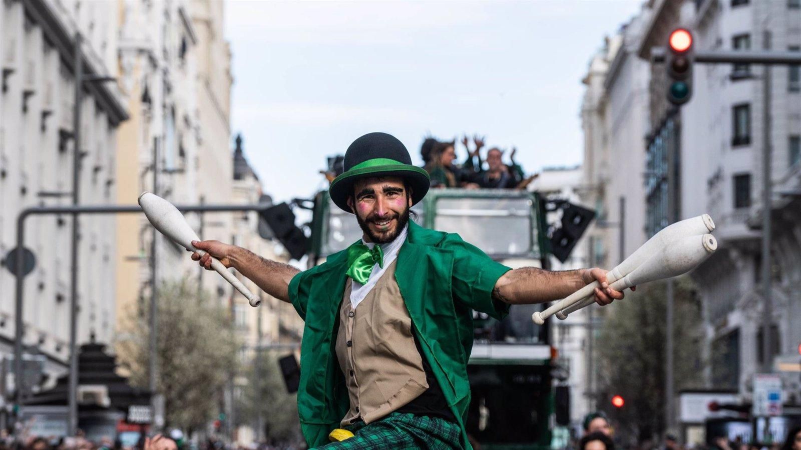 La Gran Vía de Madrid se vestirá de verde el 15 de marzo para el desfile de San Patricio