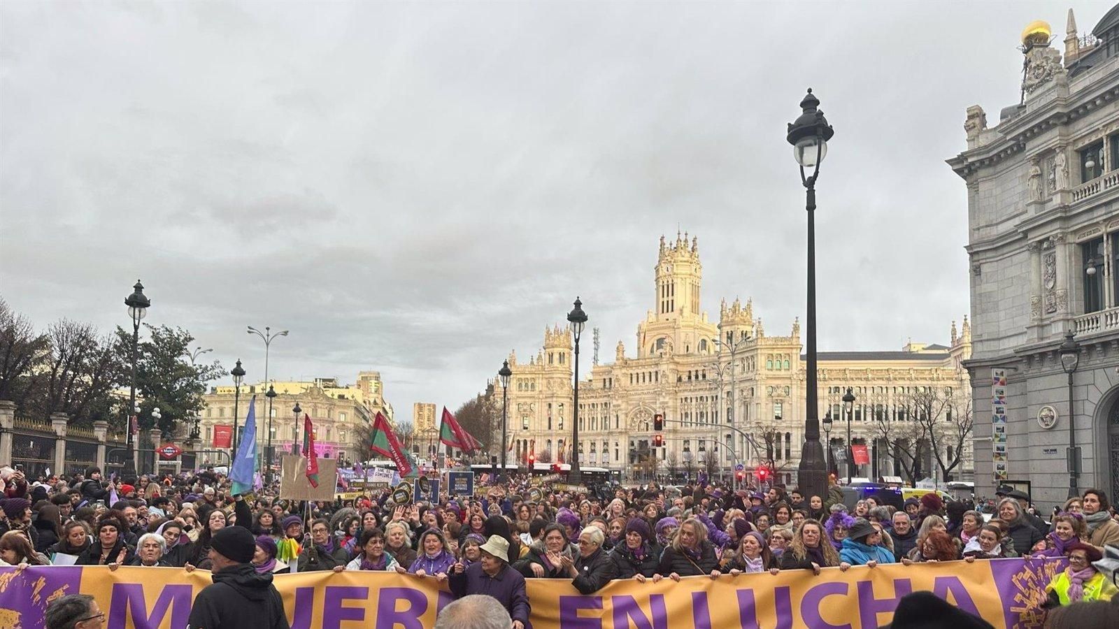 Manifestación feminista en Madrid por el 8M: reivindicaciones y mensajes