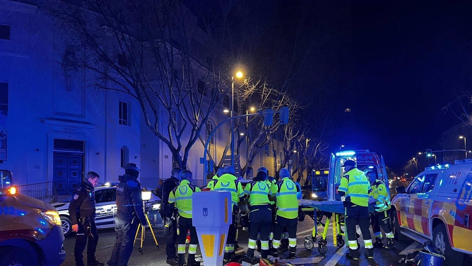 Un motorista resulta gravemente herido en la calle Princesa de Madrid