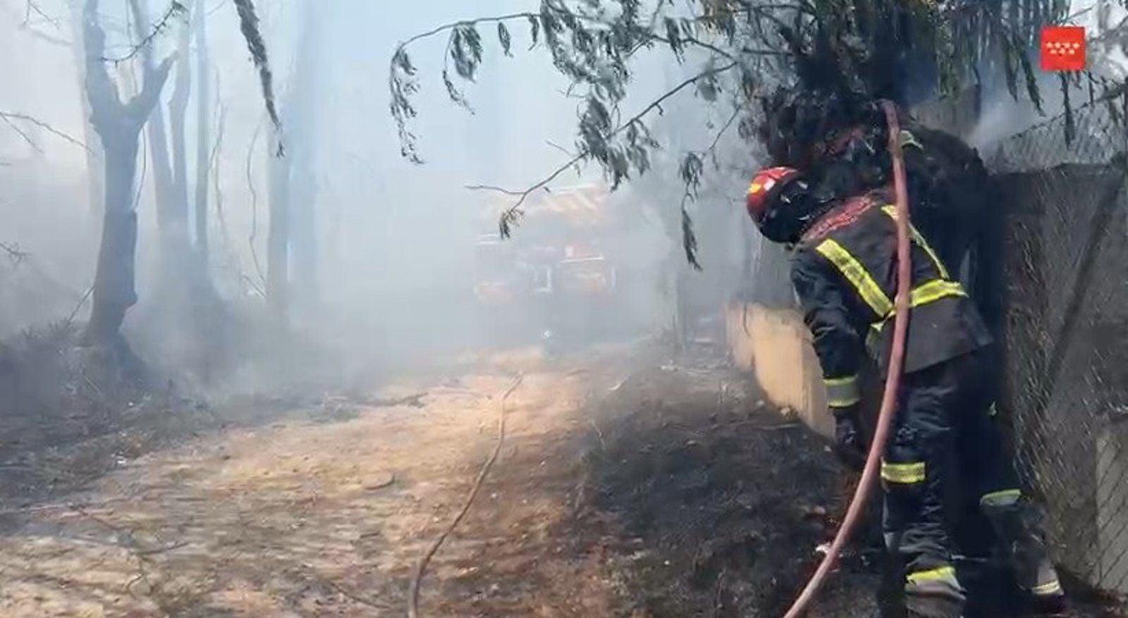 Bomberos estabilizan un incendio de pasto en Villaviciosa de Odón que afecta a 15 hectáreas
