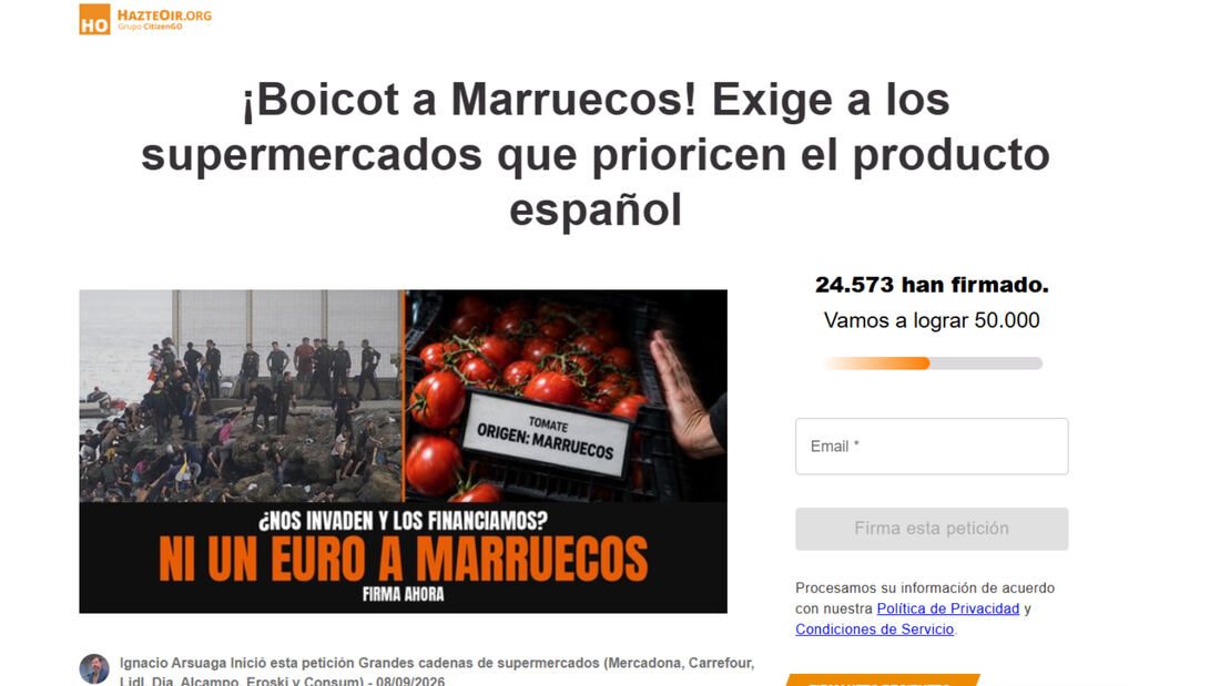 Hazte Oír pide el boicot de los productos marroquíes en los supermercados