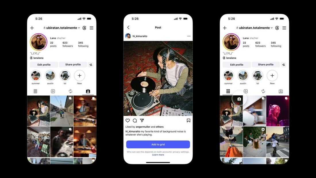 Instagram permite añadir publicaciones etiquetadas al perfil principal