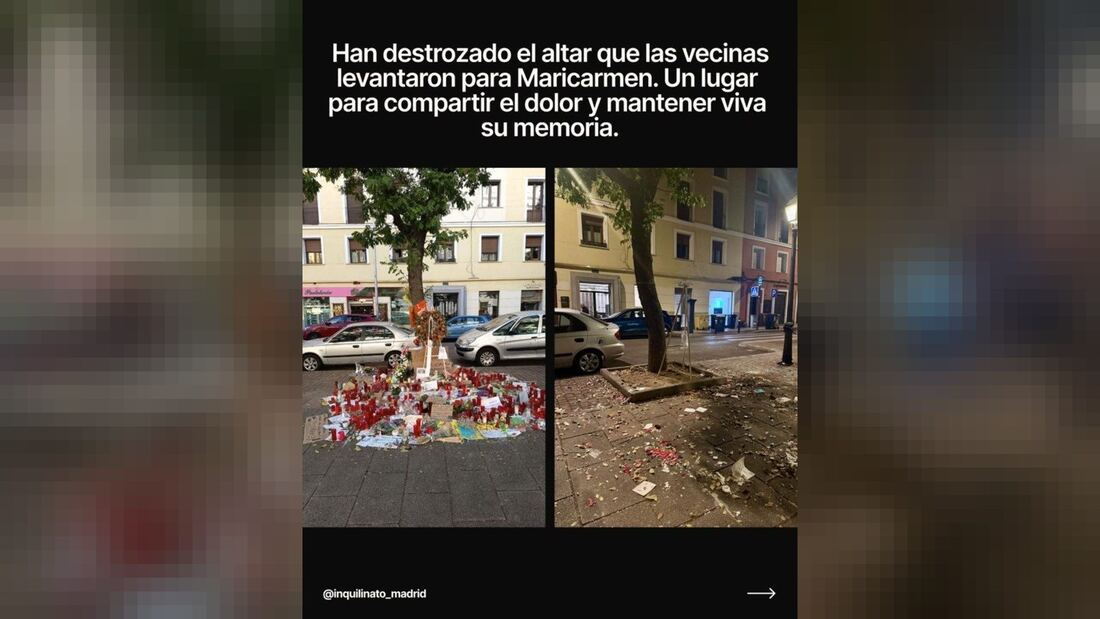 El Sindicato de Inquilinas denuncia la retirada del altar a Maricarmen